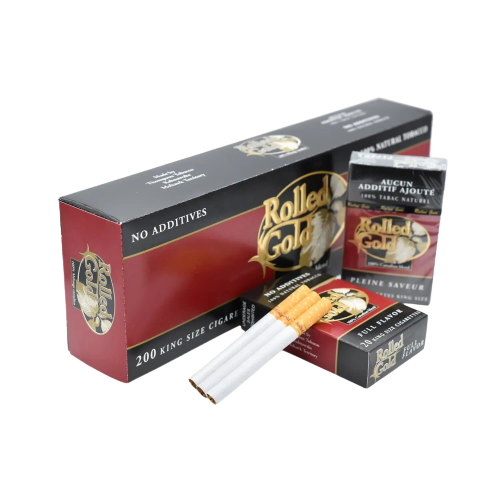 Rolled Gold Full King Size Smoke Genius Tax Free Canadian Tobacco Smokes Cigarettes Cigars Chewing Nicotine Vapes Cannabis Accessories Free Delivery Shipping Canada Wide Ontario